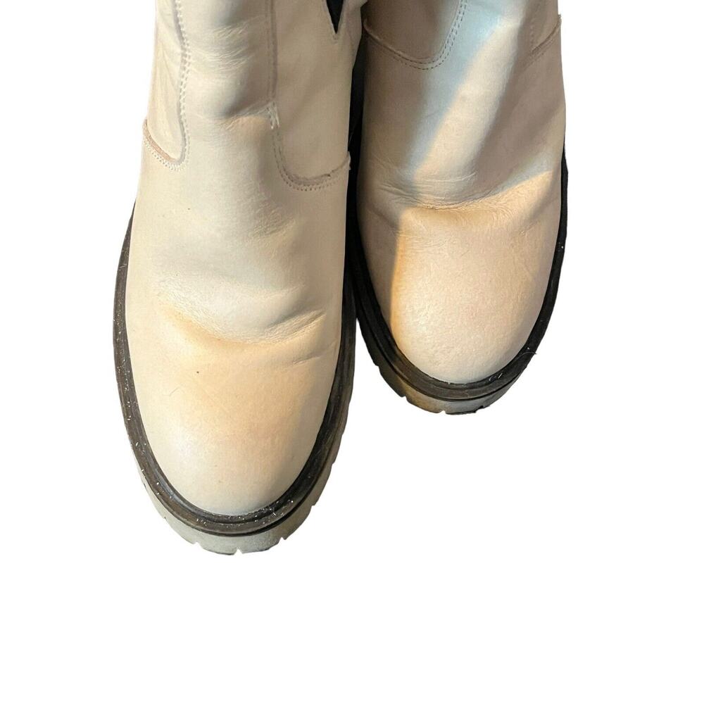 Free People James Chelsea Boot •EUR 38 US 8• Cream White Chunky Heel Leather - Picture 9 of 16